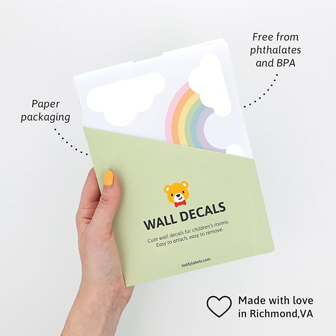 Pastel Rainbow - Easy-to-Apply & Removable Wall Stickers: Transform Your Toddlers Bedroom with Durable, Vibrant Peel-and-Stick Wall Decor – Stickers for Kids