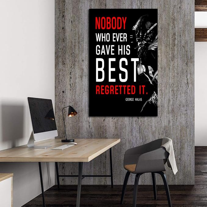 Football League Sports Decor • Superstar Quote Inspirational Poster Canvas Wall Art • Success • Motivational Artwork Modern Home Decor For Home,Office,Gym,Classroom Wall Decor Framed Ready to Hang