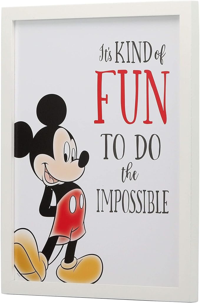 Disney Mickey Mouse Do the Impossible Framed Wood Wall Decor