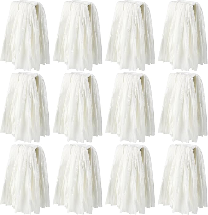 12 Pcs Disposable Mop Head Replacement Bulk 1.25'' Universal Headband Non Woven Commercial Mop Head Replacement Cut End Looped Open Dust Clamp Mop Head for Floor Cleaning Wet Home Industrial