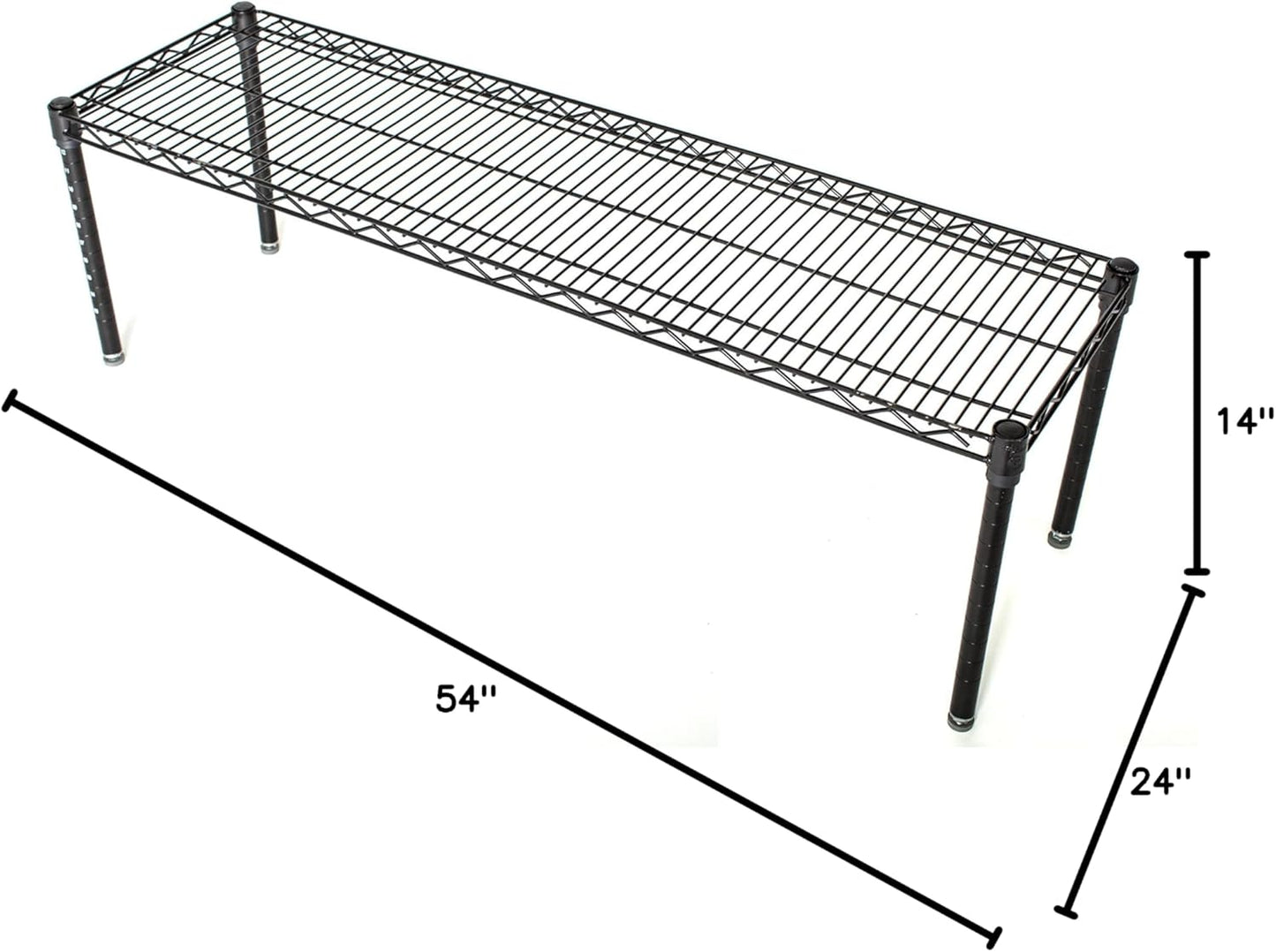 Omega Products Corporation 24" Deep x 54" Wide x 14" High Black Stationary Dunnage Rack