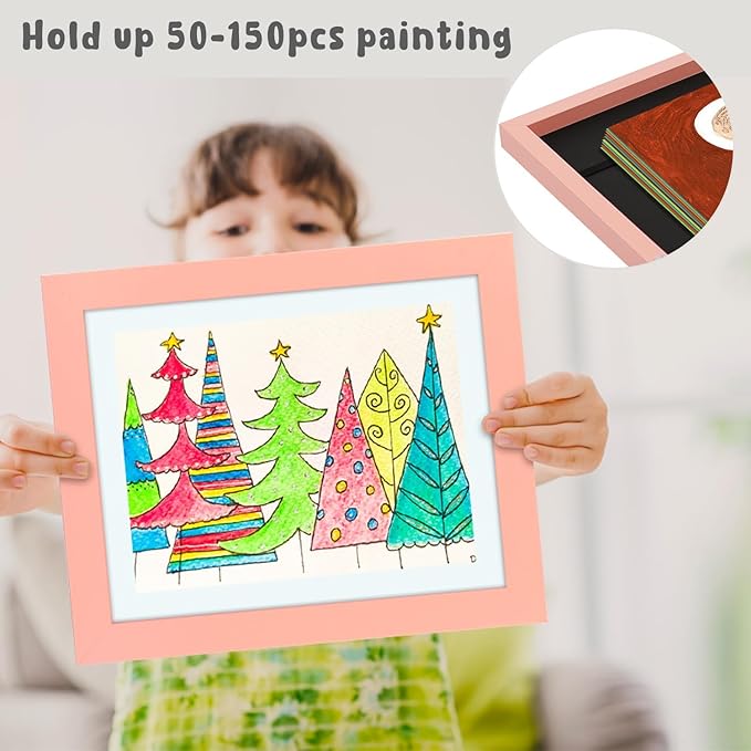 Golden State Art, 10x12.5 Kids Art Frames, Front-Opening Picture Frame Great for Kids Drawings, Artworks, Children Art Projects, Schoolwork, Home or Office (Pink, Set of 8)