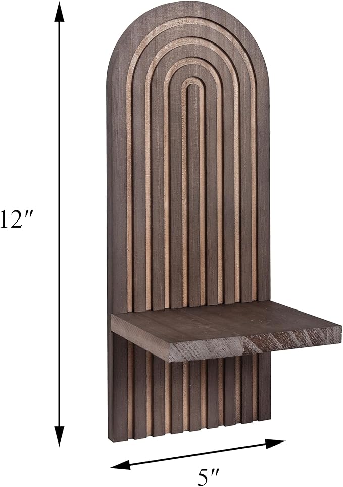 Sconces Wall Decor Set of 2, Wall Candle Holder Rustic Home Decor, Floating Candle Sconces Shelf Brown Wall Art, Farmhouse Wall Decor for Living Room, Dining Room, Bedroom, Bathroom