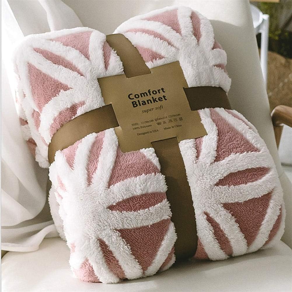 UKELER Luxury Soft Sherpa Throw Blanket Comfort Fuzzy Soft Sherpa Fleece Blanket for Bed/Couch/Sofa/Office/Camping, 60'' x 50'', Pink