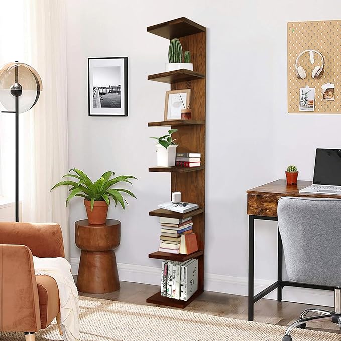Lack Wall Shelf,Display Floating Shelf (Solid Wood, 7 Tier)