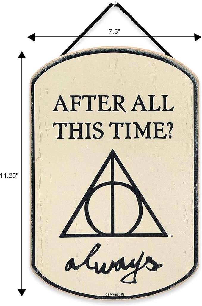 Harry Potter After All This Time Hanging Wood Wall Decor With Deathly Hallows Symbol - Vintage Harry Potter Sign