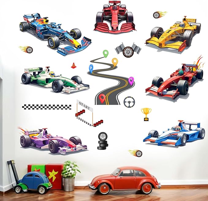 Construction Vehicle Wall Decals for Boys : Peel and Stick Easy Apply Vinyl Wall Stickers for Boys Room Kids Bedroom Decor Ages 1-12 Years