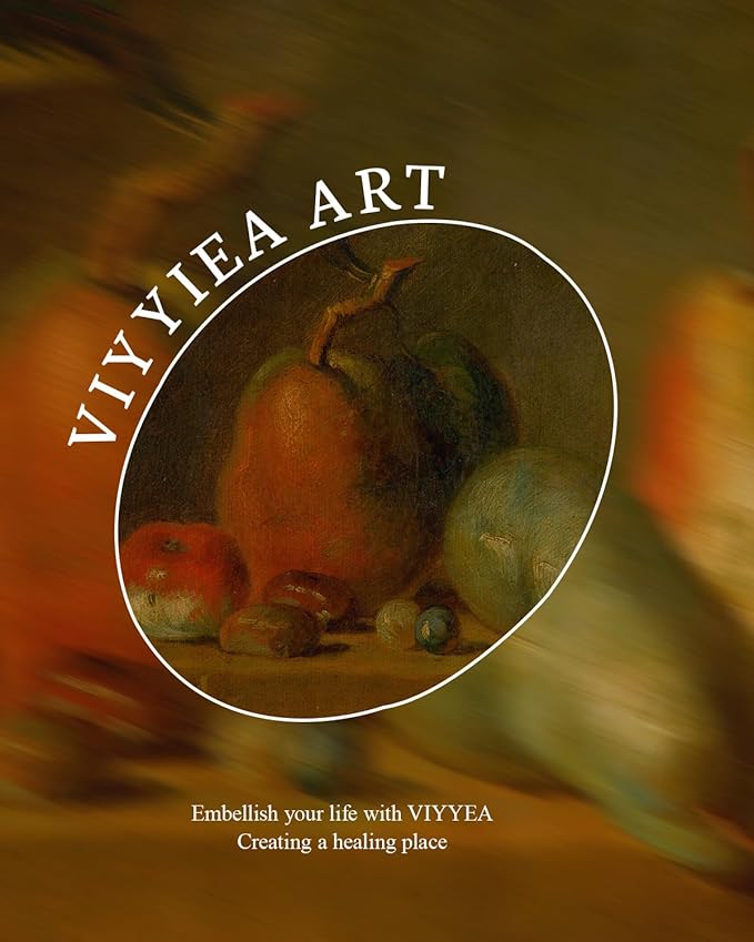 VIYYIEA Vintage Gold Framed Wall Art for Living Room, Fruits Canvas Prints Home Decor, Oil Painting Picture, Bedroom Wall Decor Gifts for Friends or Family -【Fruit Party】-(10L x 8W)