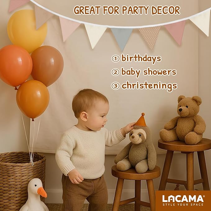 Lacama Nursery Decor Boho Pennant Banner Flags,Toddler Girl Room Decor, Boho Nursery Baby Girls Boys Banner Toddler Room Decor for Kids Bed Baby Shower Birthday Party