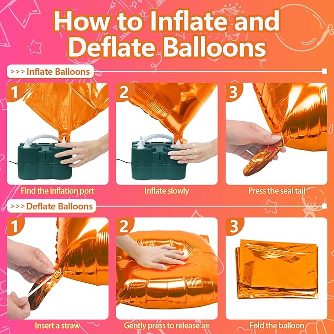 NISOCY 25PCS Rose Red and Orange Square Foil Balloons Wall Backdrop Double Sided Hot Pink Orange Balloons Arch Kit for Birthday Baby Shower Valentine's Day Wedding Tropical Party Decorations