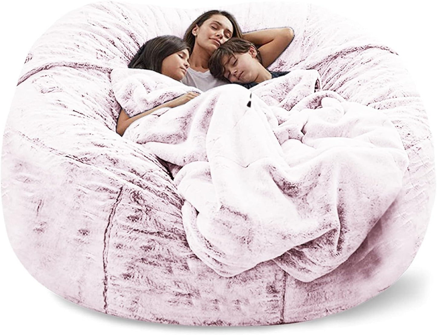 Big Huge Giant Bean Bag Chair for Adults, (No Filler) Bean Bag Chairs in Multiple Sizes and Colors Giant Foam-Filling Required- Machine Washable Covers, Double Stitched Seams (Blood red,7FT)