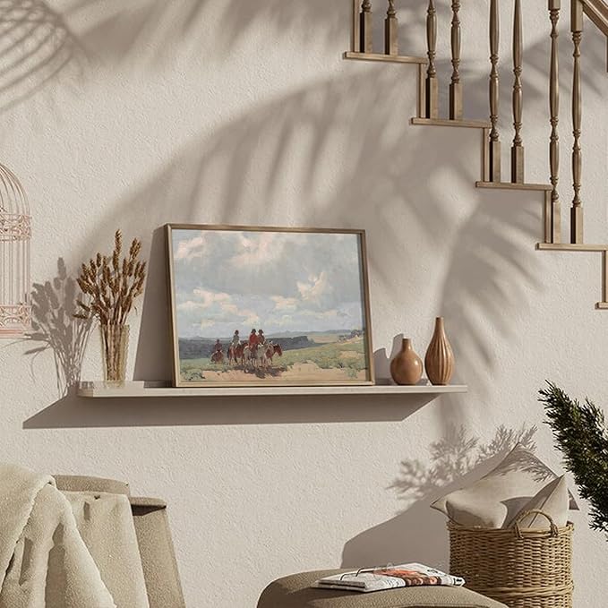 Uniro Western Decor Vintage Western Cowboy Wall Art, Farmhouse Wall Decor Cowboy Oil Painting Pictures Aesthetic, Rustic Old West Southwestern Artwork Prints for western Bedroom Bathroom Gallery decor - UNFRAMED