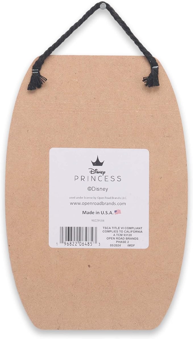 Disney Princess Made to Sparkle Hanging Wood Wall Decor - Cute Princess Wall Art Featuring Mulan, Jasmine, Ariel and Rapunzel