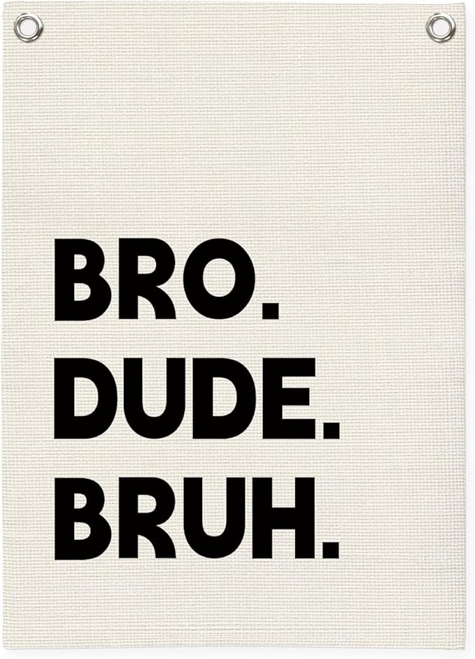 Boys Room Decor,Playroom Wall Decor, Bro Dude Bruh Wall Hanging Pennant Flag Banner Decor for Nursery Classroom Playroom Kids Room, Playroom Essentials
