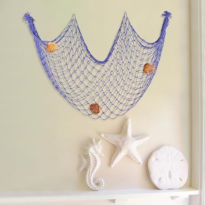 2 Pack Fish Net Decorations for Party