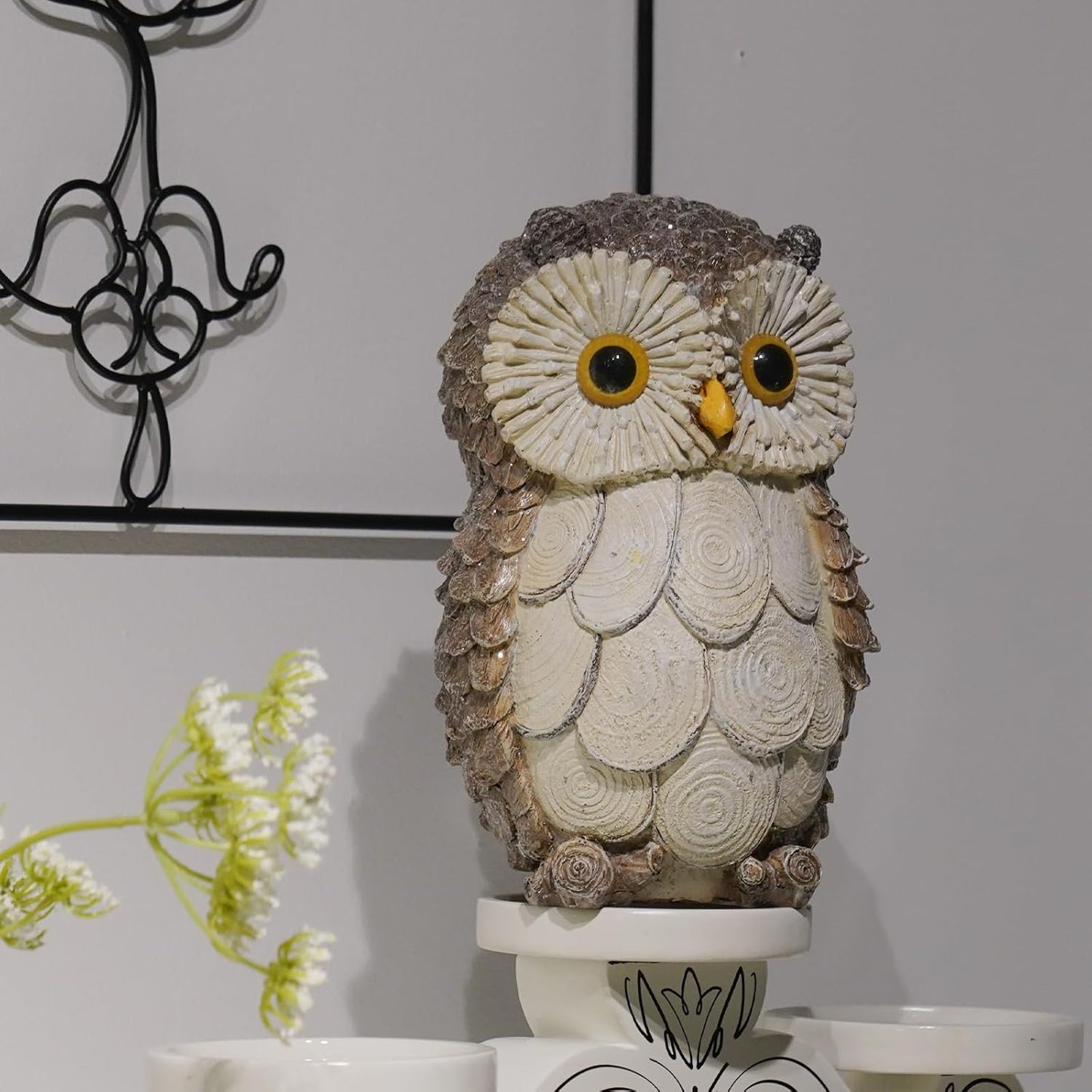 Guichifun Owl Statue Home Decor Accents - Cute Owl Figurines for Shelf Bookshelf TV Stand Décor Bedroom Office Decorations Ideal Gift for Owl Lovers 5 x 5 x 8 Inch
