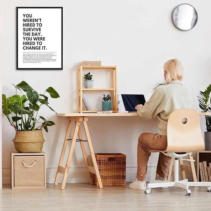 You Were Hired to Change It Motivational Wall Art Empowering Quote canvas wall decoration pictures Inspirational Poster Prints for Office Desk Classroom Home Decor Unframed