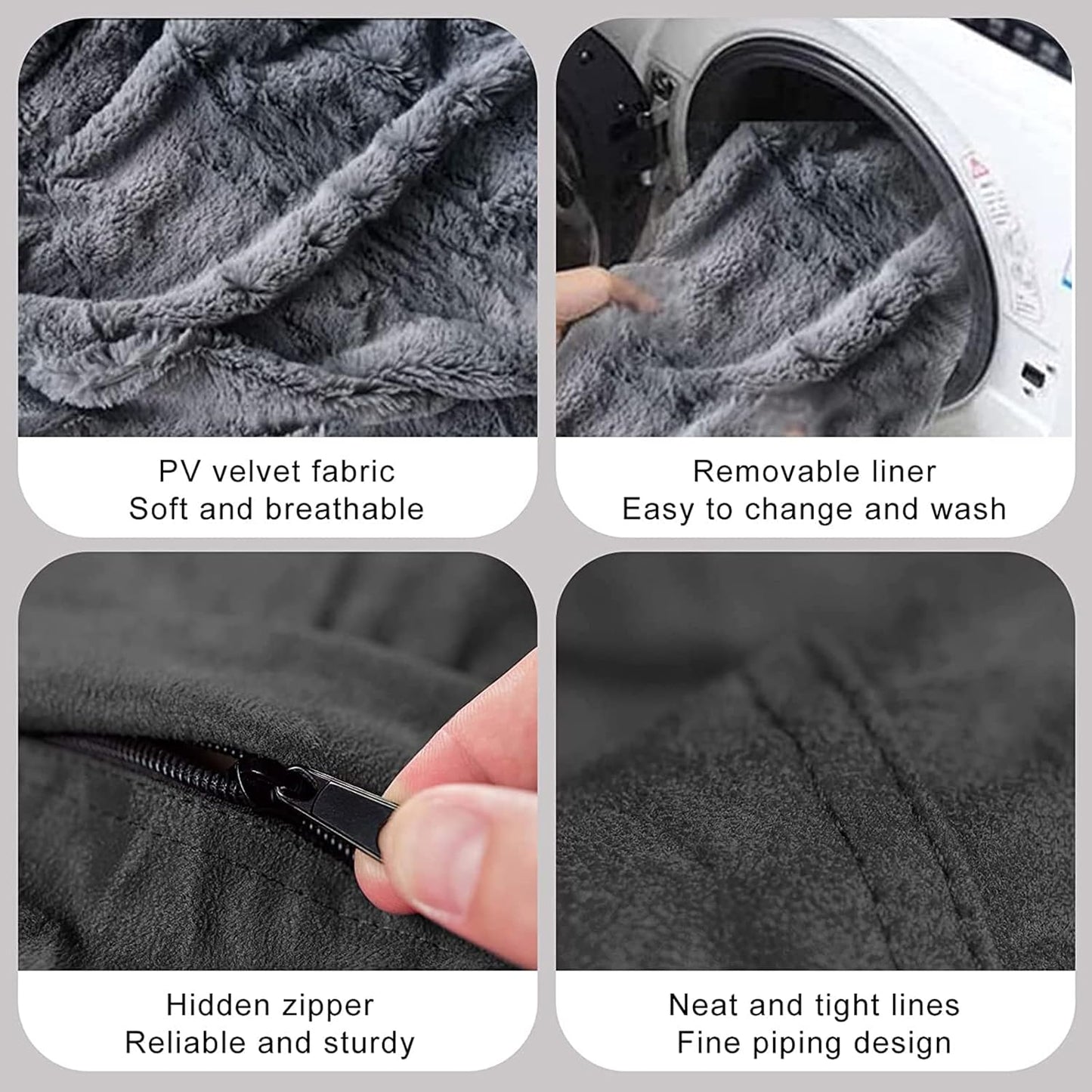 Big Huge Giant Bean Bag Chair for Adults, (No Filler) Bean Bag Chairs in Multiple Sizes and Colors Giant Foam-Filling Required- Machine Washable Covers, Double Stitched Seams (Dark Gray,5FT)