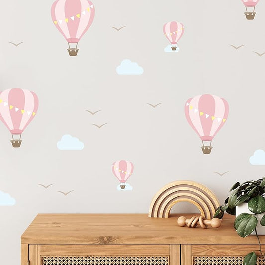 Hot Air Balloons - Easy-to-Apply & Removable Wall Stickers: Transform Your Toddlers Bedroom with Durable, Vibrant Peel-and-Stick Wall Decor – Stickers for Kids