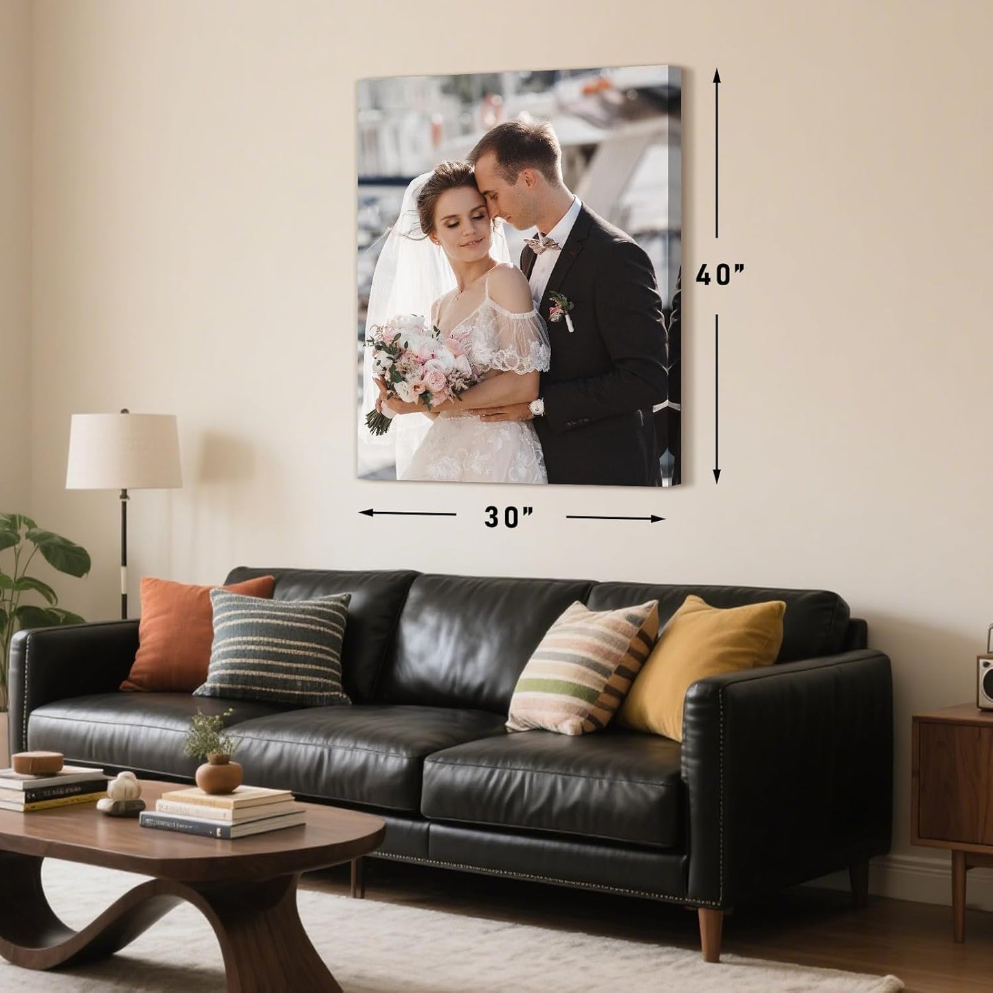 Personalized Custom Canvas Prints with Your Photos & Text, Customized Picture Print, Transform Own Images Into Framed Wall Art Digitally Printed Photo to Canvas, Keepsakes Gifts for Family 18x24’’