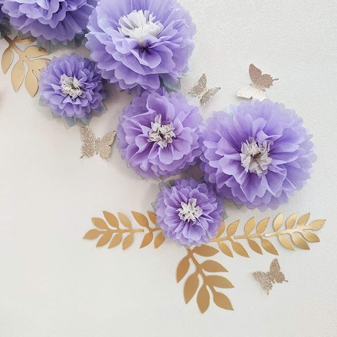 Mybbshower Paper Flower Backdrop DIY Flower Crafting Wall Decoration for Wedding Birthday Party Celebration Pack of 9