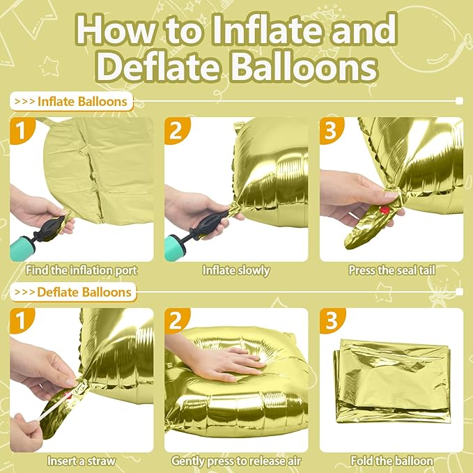 NISOCY 25PCS Light Gold Square Foil Balloons Wall Backdrop Metallic Double Sided Light Gold Christmas Balloons Tunnel Arch Kit for New Year Birthday Anniversary Wedding Graduation Party Decorations