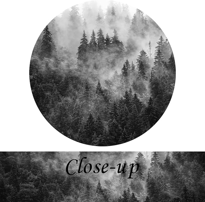 KREATIVE ARTS Black and White Misty Foggy Mountain Landscape Canvas Wall Art - Breathtaking Scene of Fir Forest in Hipster Style Picture Prints Rustic Decor for Home Office 20x40 Inches (20x40)