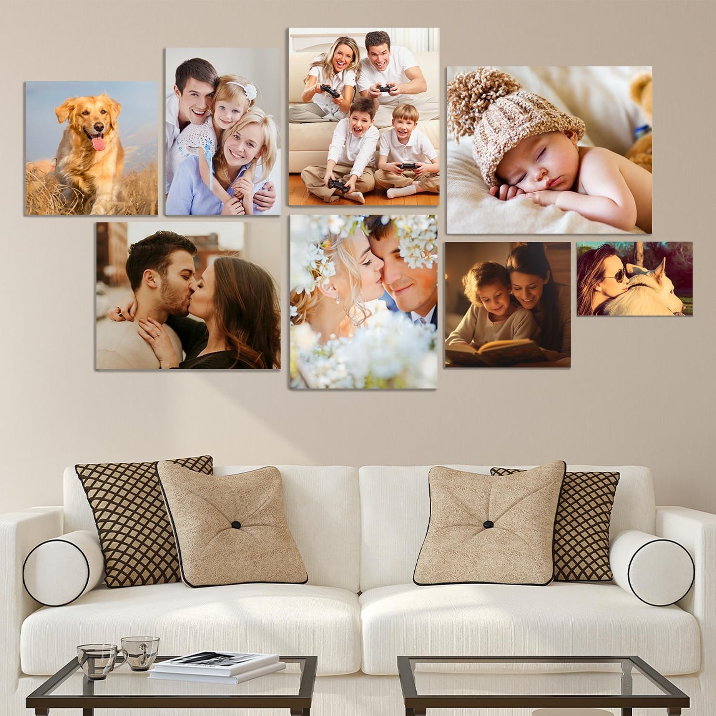 Ship Next Day - Custom Canvas Prints with Your Photos, Personalized Canvas with Pictures Print for Wall Art Bedroom, Customized Photo Gifts for Couple Men Women Mom Baby Dog Family - 20"W x 16"L