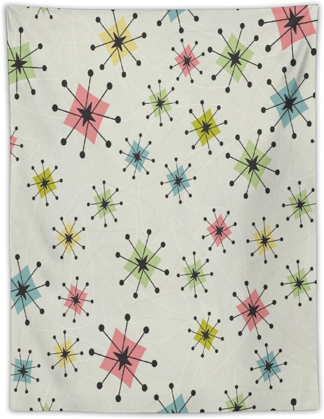 ICMOLYYENLO Abstract Cat Tapestry, Medieval Abstract Atomic Star Cat Vintage Home Wall Hanging Art Tapestry for Bedroom Living Room Dormitory 30x40 Inch
