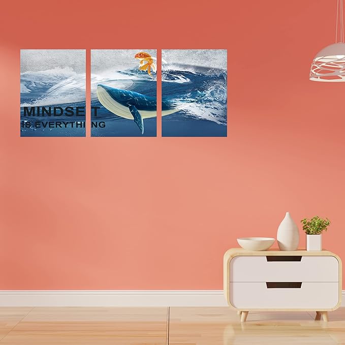Inspirational Canvas Paintings 3 Panels Motivational Wall Art Inspirational Wall Art Entrepreneur Quotes Artwork Painting Picture for Framed Office Home Decoration Living Room Bedroom 60" W x 28" H