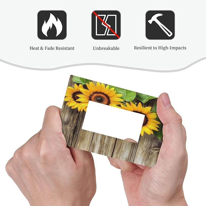 Decorative Outlet Covers Sunflowers Rustic Wood 1 Gang Single Rocker Light Switch Cover Plate Wall Plates Gfci Faceplate For Farmhouse Cabin Decor