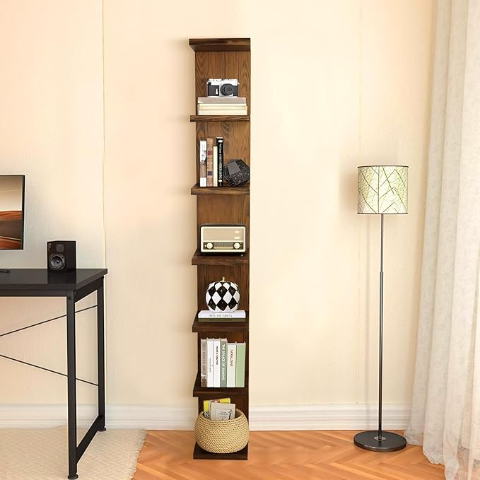 Lack Wall Shelf,Display Floating Shelf (Solid Wood, 7 Tier)
