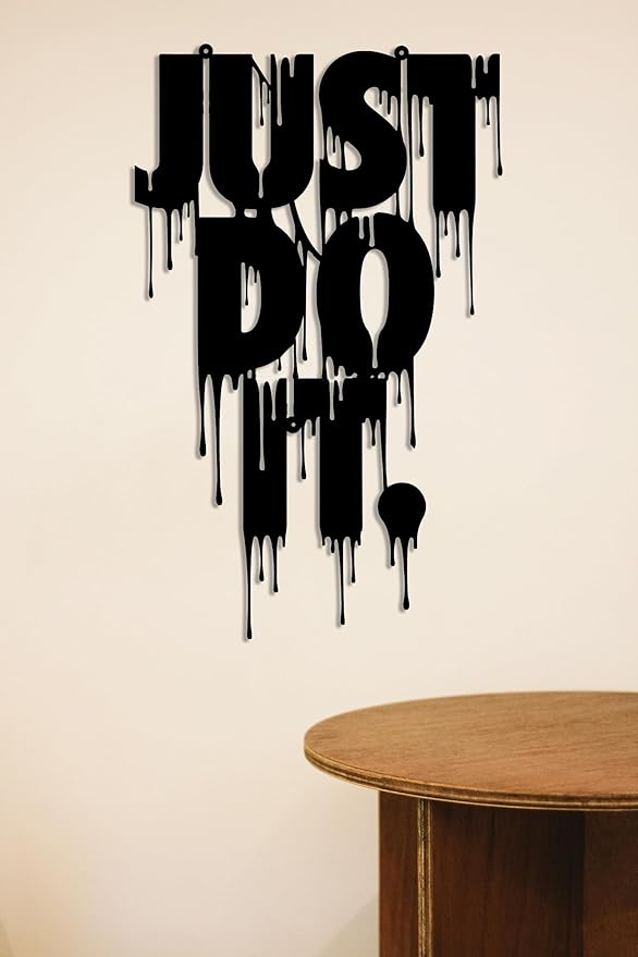 Benziso Motivational Metal Wall Art Inspirational Wall Decor Just Do It Decorative Sign for Office Encouragement Gifts (Black)
