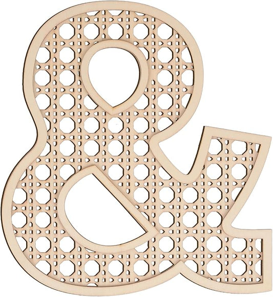 Large Boho Wooden Rattan Letters 12 inch for Nursery Decor Wood Number & Wall Decors for Baby Girl Boy Bedroom Home Rustic Name Sign Birthday Wedding Decorative Letters