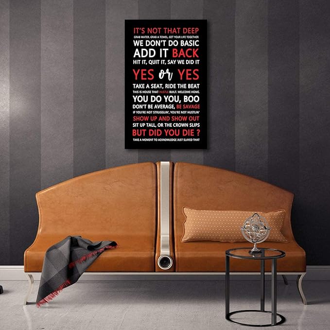 AMART SUN Mixed Quotes Fitspiration Motivational Quotes Print Canvas Wall Art • Inspirational Poster Artwork Modern Home Decor For Home,Office,Gym,Classroom Wall Decor Framed Ready to Hang