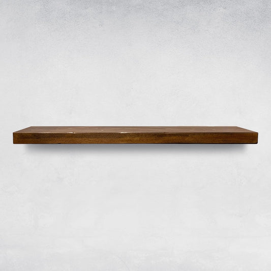 URBANDI, Rustic Floating Shelves, Set of 2, Hidden Bracket, Solid Wood, Heavy Duty, Wall Mounted Shelves, (Provincial, 12Wx12D)