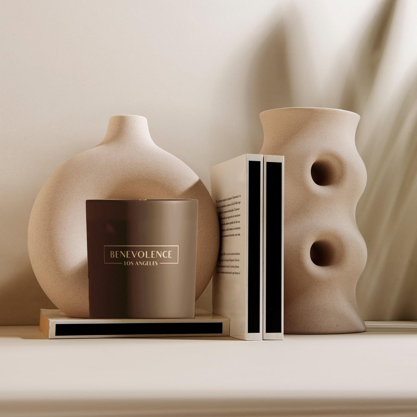 Benevolence LA Rose & Sandalwood Scented Candle | Soy Candles, Black Candle for Home | Gifts for Women and Men | Home Fragrance | Aromatherapy | 8oz, 45 Hour Burn