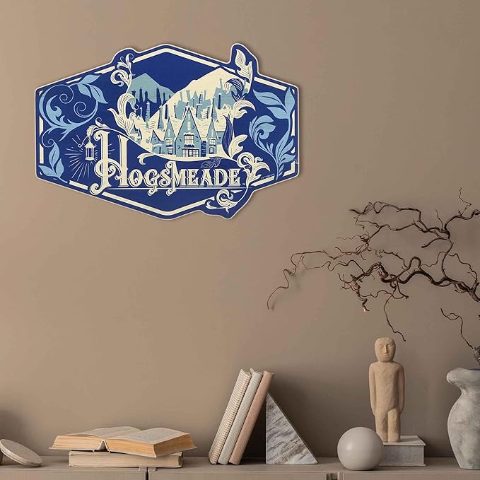 Harry Potter Hogsmeade Wood Wall Decor - Vintage Hogsmeade Sign for Bedroom, Movie Room or Office