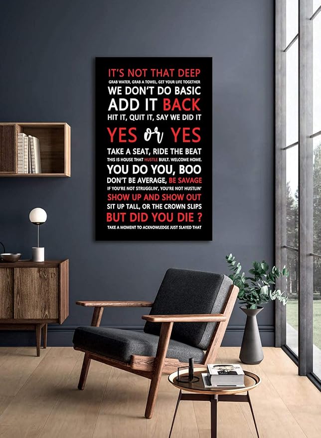 AMART SUN Mixed Quotes Fitspiration Motivational Quotes Print Canvas Wall Art • Inspirational Poster Artwork Modern Home Decor For Home,Office,Gym,Classroom Wall Decor Framed Ready to Hang