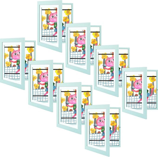 Golden State Art, 10x12.5 Kids Art Frames, Front-Opening Picture Frame Great for Kids Drawings, Artworks, Children Art Projects, Schoolwork, Home or Office (Light Blue, Set of 8)