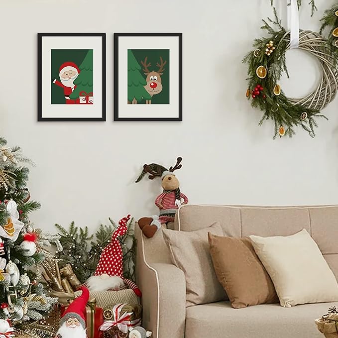 upsimples 12x16 Picture Frame Set of 5, Display Pictures 8.5x11 with Mat or 12 x 16 Without, Wall Gallery Poster Frames, Black