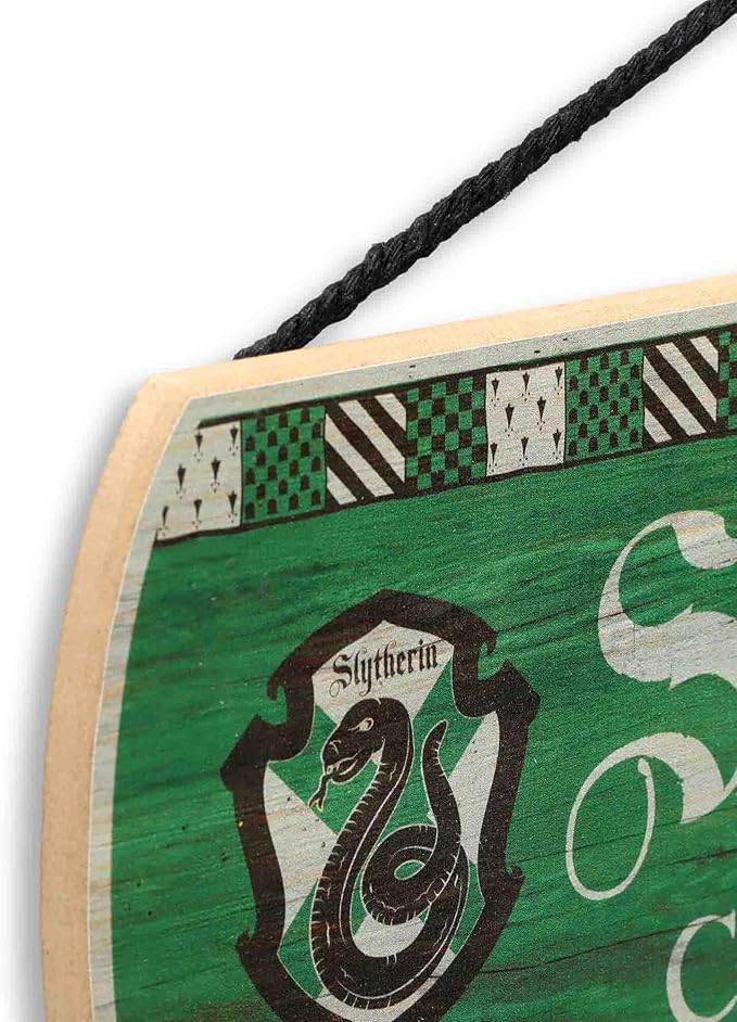 Harry Potter Slytherin Common Room Hanging Wood Wall Decor - Fun Slytherin Sign for Teen Bedroom or Movie Room