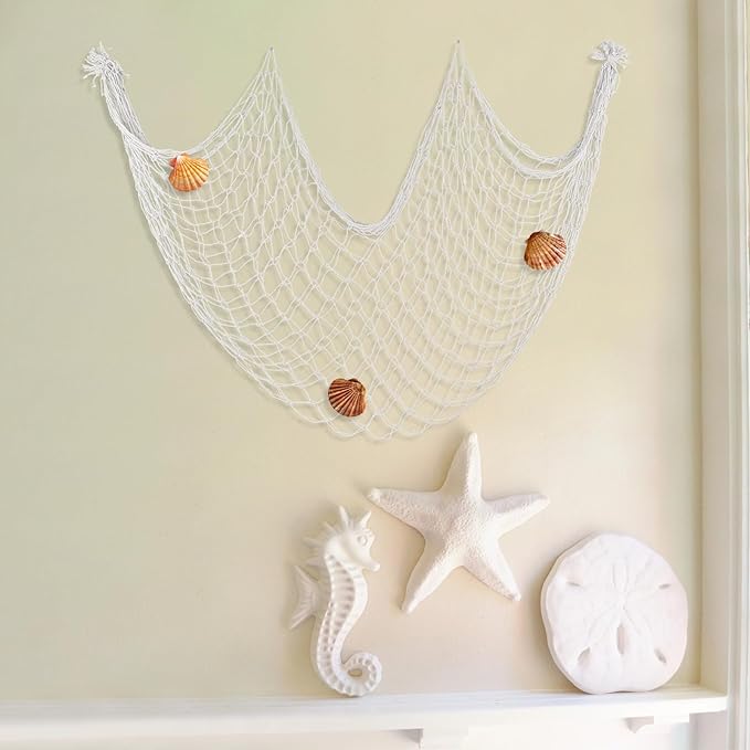 2 Pack Fish Net Decorations for Party