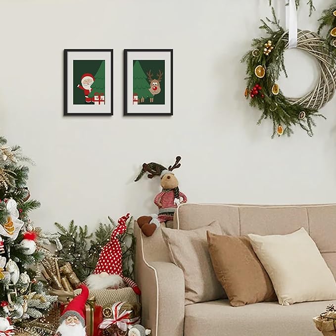 upsimples A4 Picture Frame Set of 5, Display Pictures 6x8 with Mat or 8.3x11.7 Without, Wall Gallery Poster Frames, Black