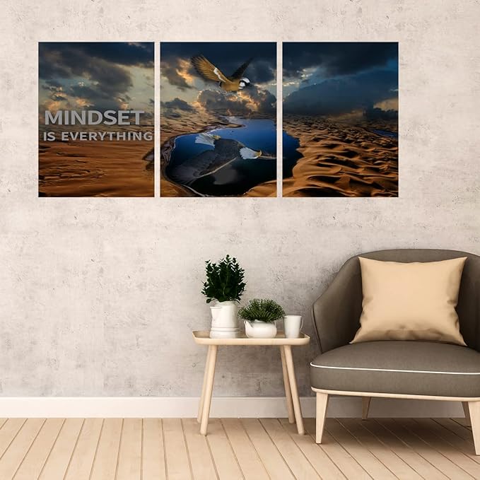 3 Panels Inspirational Canvas Poster Motivational Wall Art Inspirational Wall Art Entrepreneur Quotes Artwork Painting Picture for Framed Home Decoration Living Room office bedroom 60" W x 28" H
