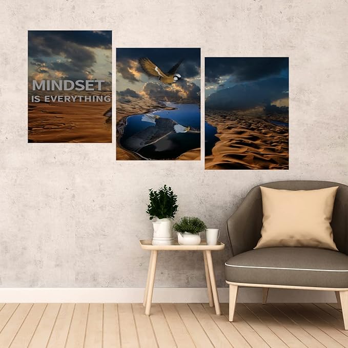 3 Panels Inspirational Canvas Poster Motivational Wall Art Inspirational Wall Art Entrepreneur Quotes Artwork Painting Picture for Framed Home Decoration Living Room office bedroom 60" W x 28" H