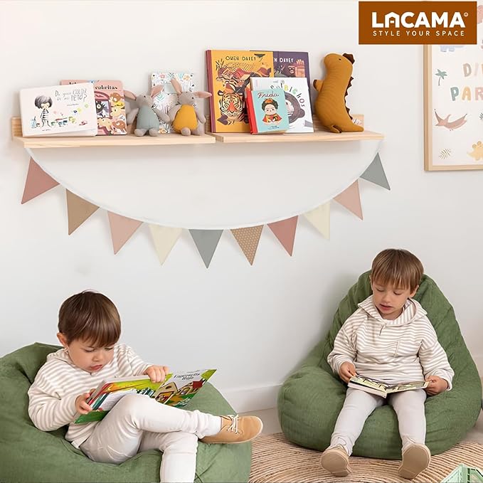 Lacama Nursery Decor Boho Pennant Banner Flags,Toddler Girl Room Decor, Boho Nursery Baby Girls Boys Banner Toddler Room Decor for Kids Bed Baby Shower Birthday Party