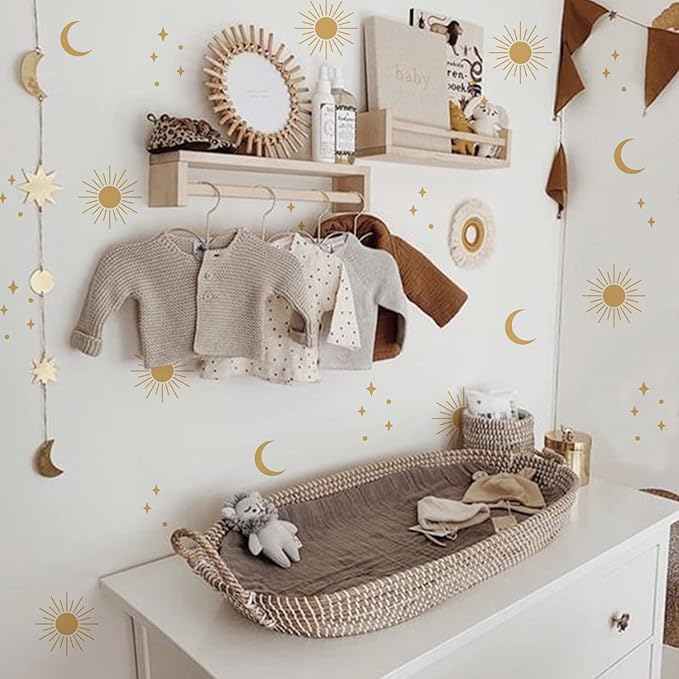 QUCHENG Boho Wall Stickers Girls Bedroom Removable Wall Decals Nursery Kids Room Decor Vinyl Murals DIY Cute Decorations 6 Sheets