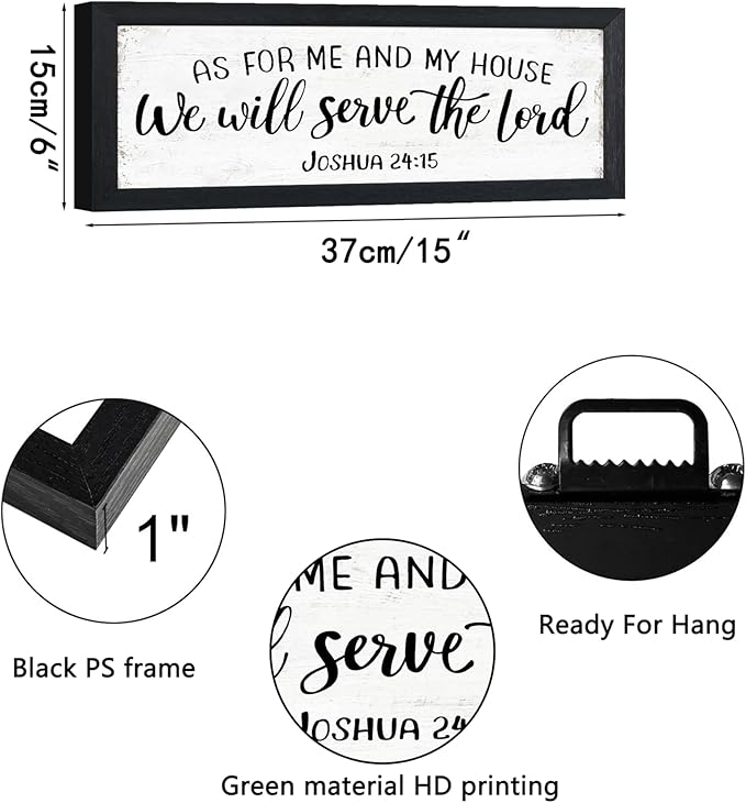 As For Me And My House We Will Serve The Lord Joshua 24 15 Sign Bible Verses Scripture Wall Decor Christian Jesus Wall Art Modern Farmhouse Home Living Room Bedroom Decorations Signs