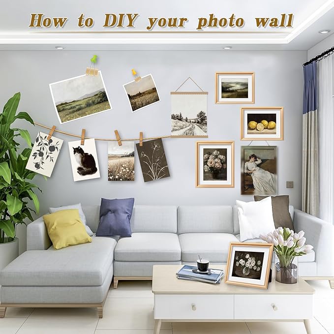 JJY 12 Pcs Dark Tone Vintage Eclectic Wall Art Decor -Modern Maximalist Wall Prints for Home -Spring Flowers and Plants Eclectic Gallery Wall Art Decoration -French Country Botanical Painting（Unframed）